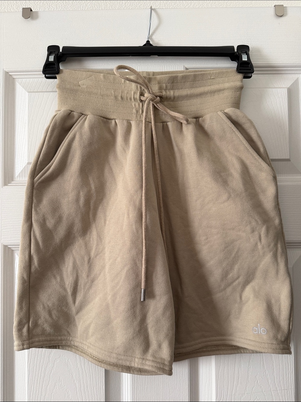 Alo Yoga Tan High-Waist Easy Sweat Shorts Size XXS